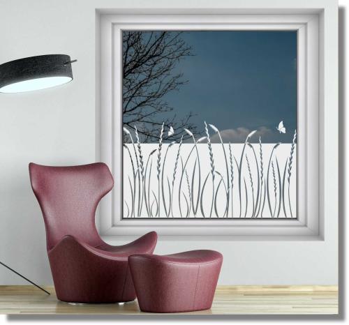 Sichtschutzfolie mit Motiv Milchglasfolie See Natur Vogel